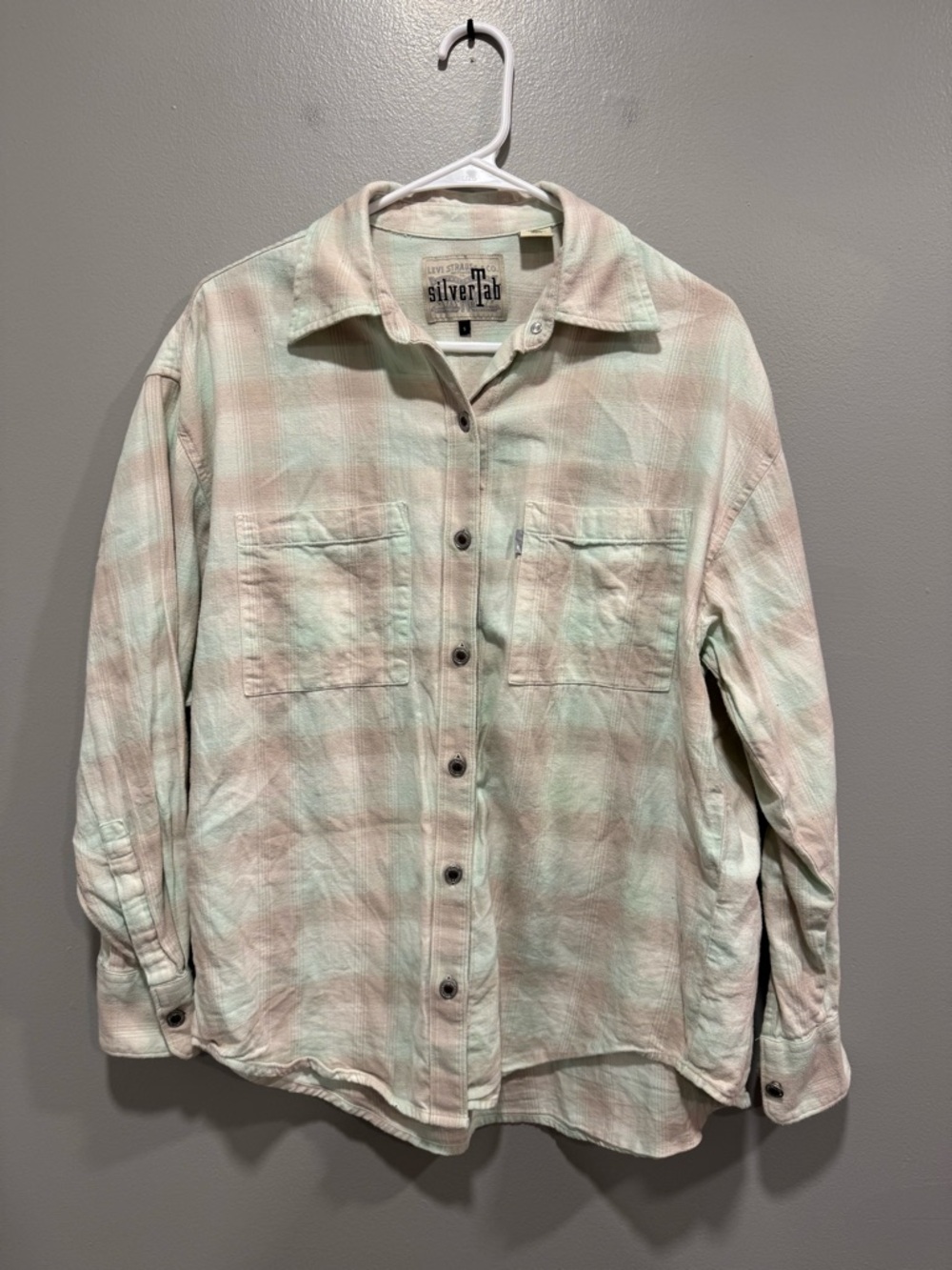 Levi’s Silver Tab Button Down Plaid Flannel Size … - image 1